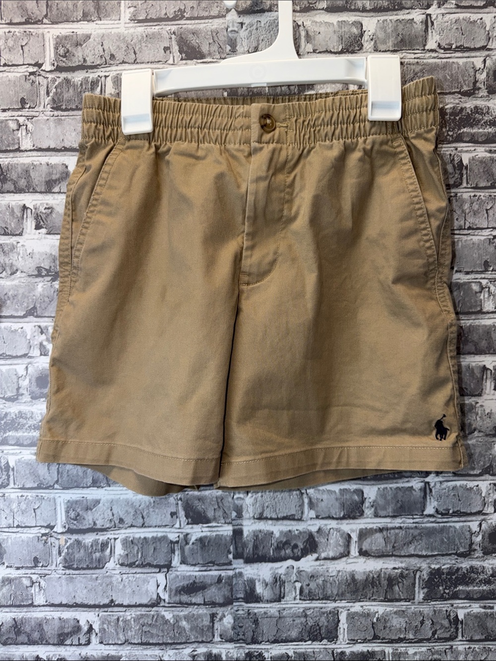 Polo Ralph Lauren Khaki Elastic-Waist Cotton‎ Shorts